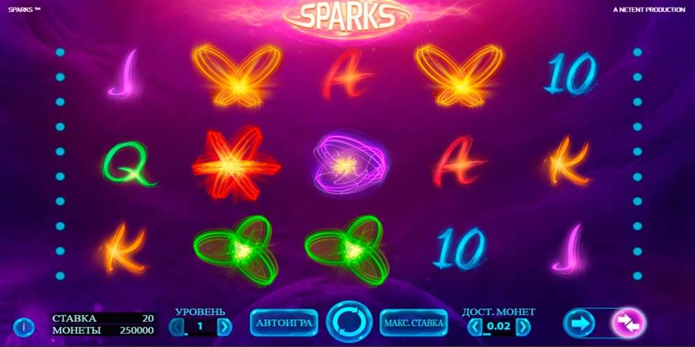 Slot from NetEnt - Sparks